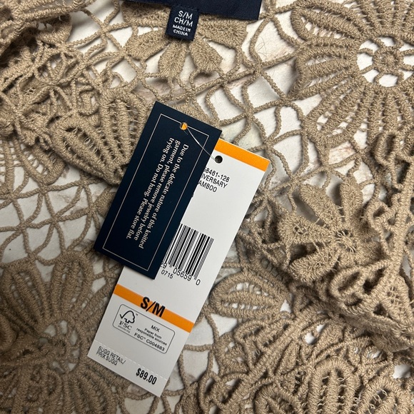 Jones New York • Small/Medium • Brown/Tan • Floral • Crochet • Cardigan Top •New - Picture 13 of 15
